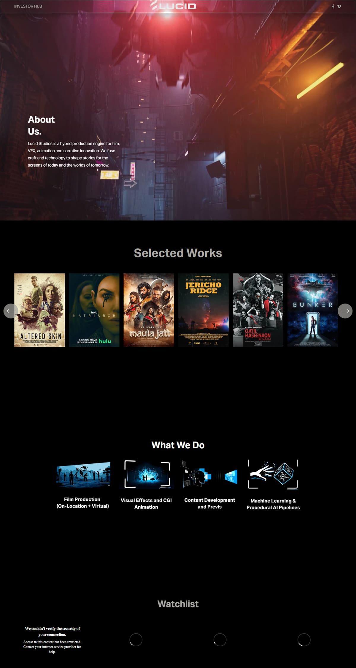 Homepage of Lucid Studios