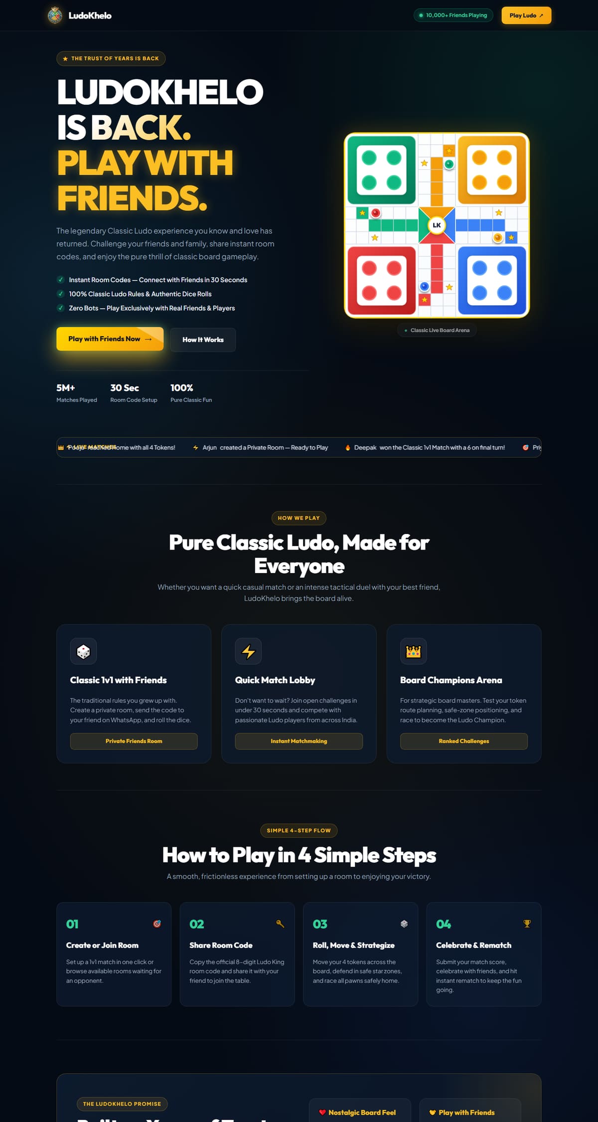 Homepage of Ludo Khelo